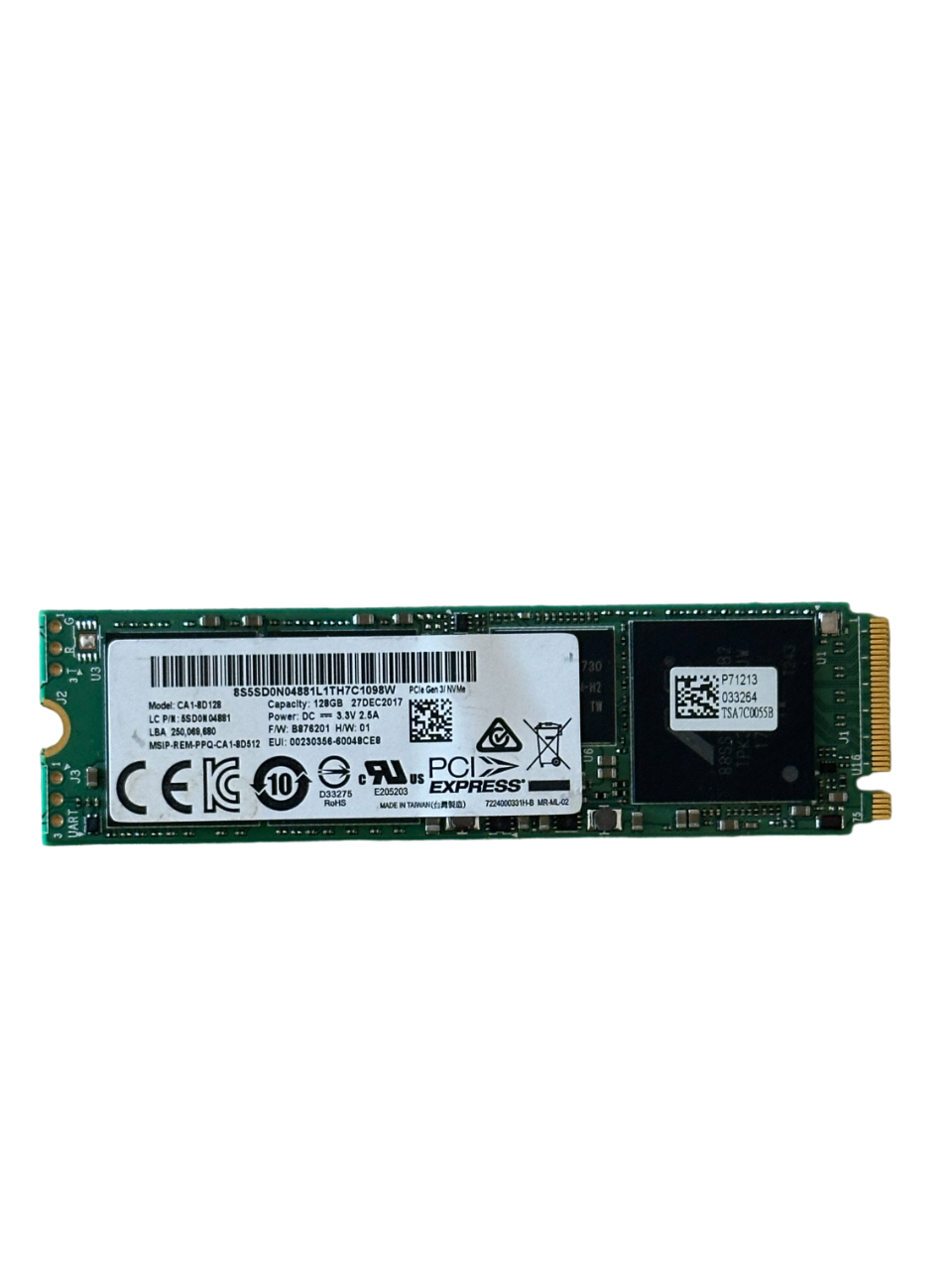 Lite-On 128GB M.2 2280 NGFF PCIe NVMe Gen3x4 2280 SSD
