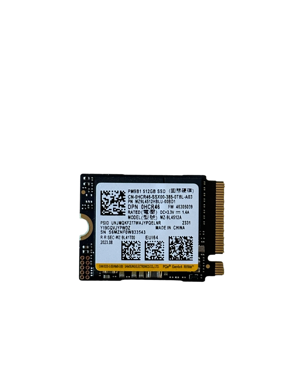 SAMSUNG PM9B1 512GB M.2 2230 NVMe SSD
