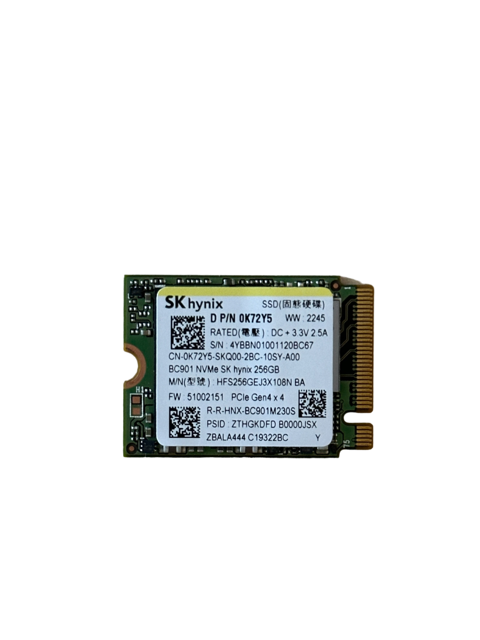 SK HYNIX 256GB 2230 HFS256GEJ3X108N BA