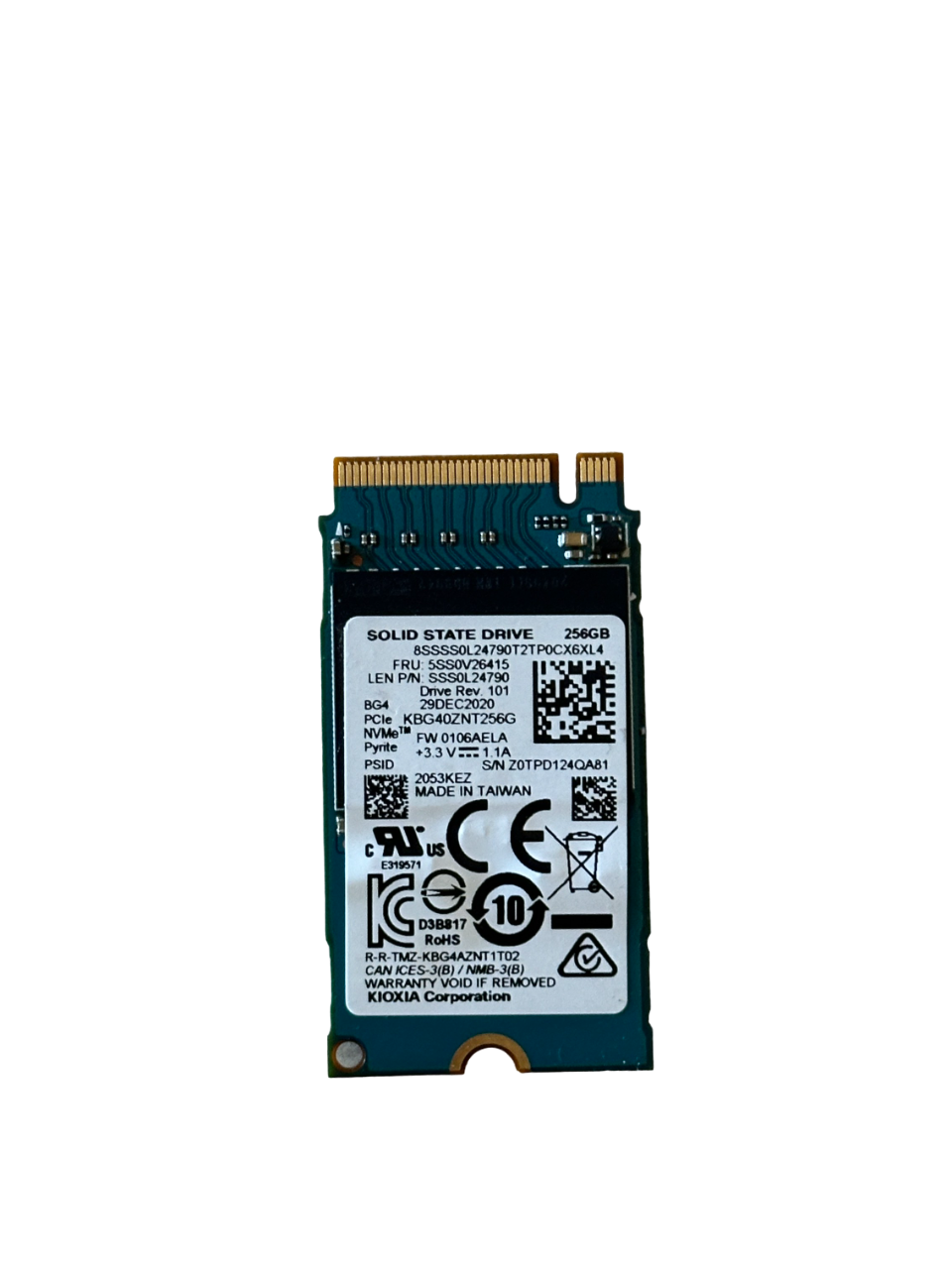 Kioxia KBG40ZNS256G 256 GB M.2 SSD