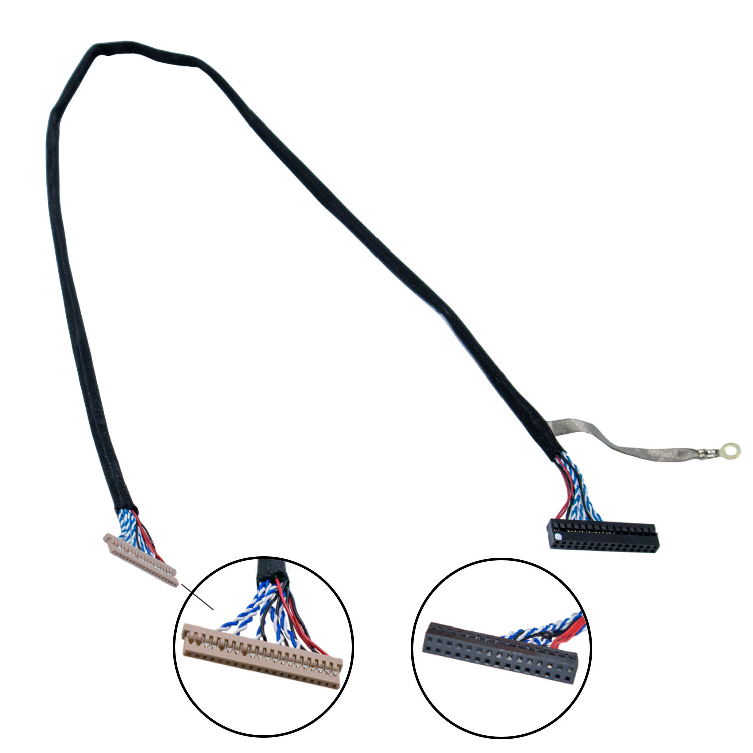 30 Pin 60CM LVDS Kablosu 10' Den 18.5' E Kadar Destekler