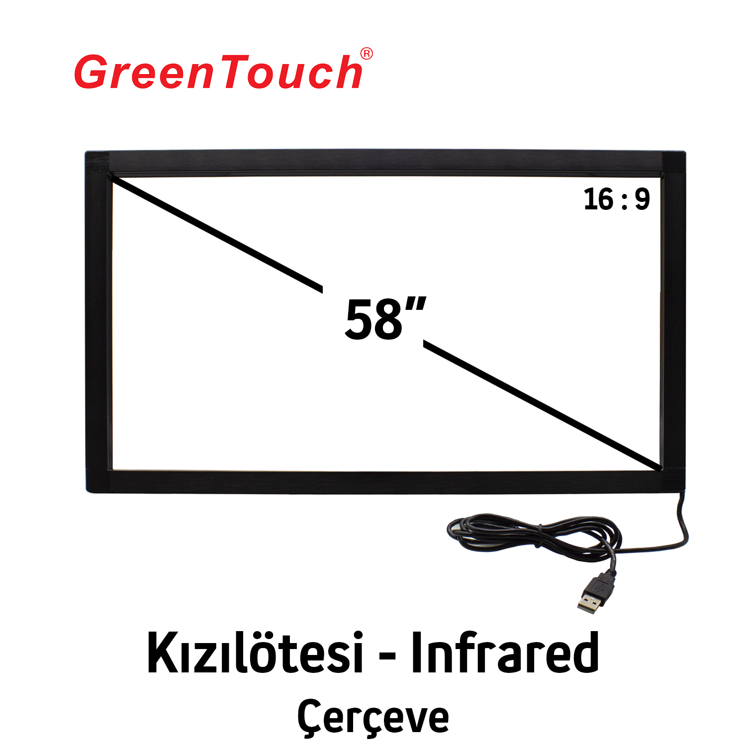 GreenTouch 58" Kızılötesi - Infrared Dokunmatik Çerçeve
