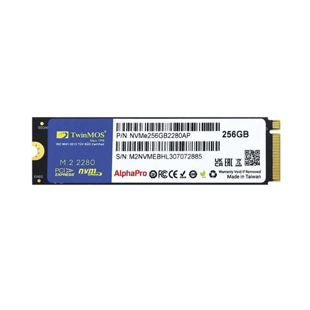 256 GB TWINMOS M.2 PCIE NVME 3600/3250 NVMe256GB2280AP