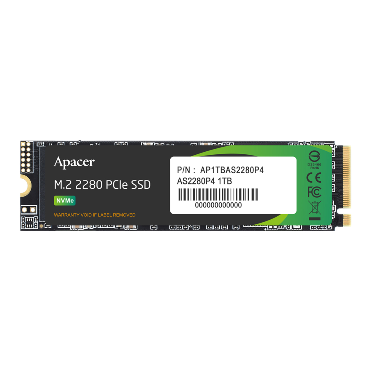 Apacer AS2280P4X 256GB 2100/1000MB/s NVMe PCIe Gen3x4 M.2 SSD Disk (AP256GAS2280P4X-1) (187926)