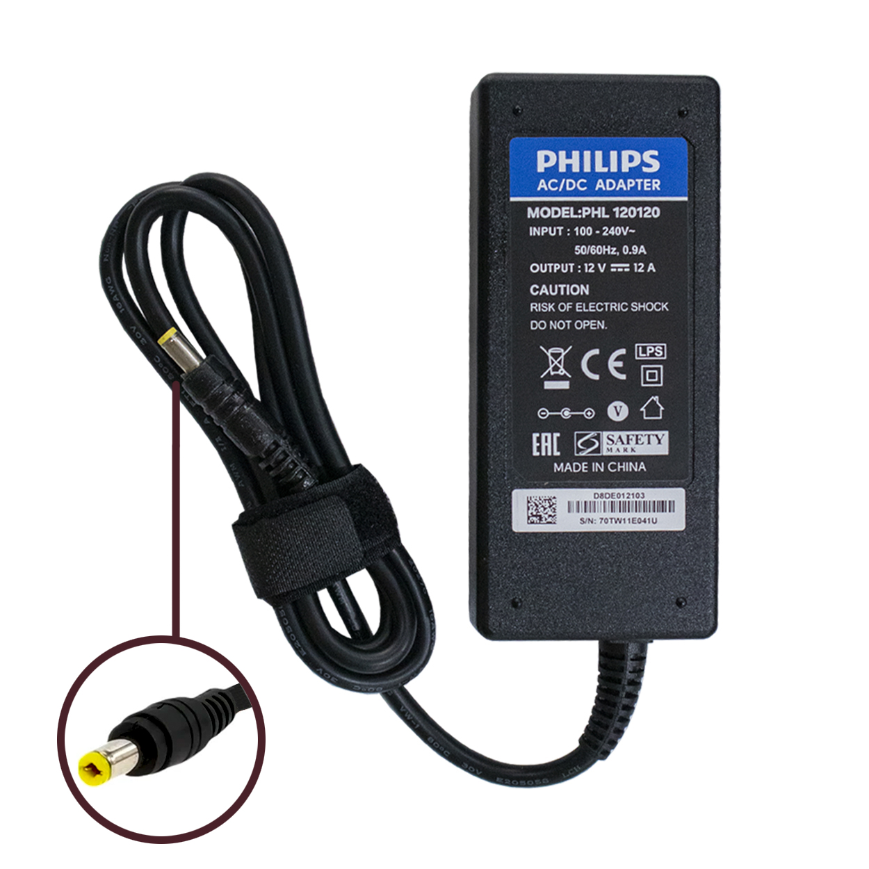 PHILIPS  PHL 120120 12V 12A - 5.5*2.5 Plastik Kasa Adaptör 144W