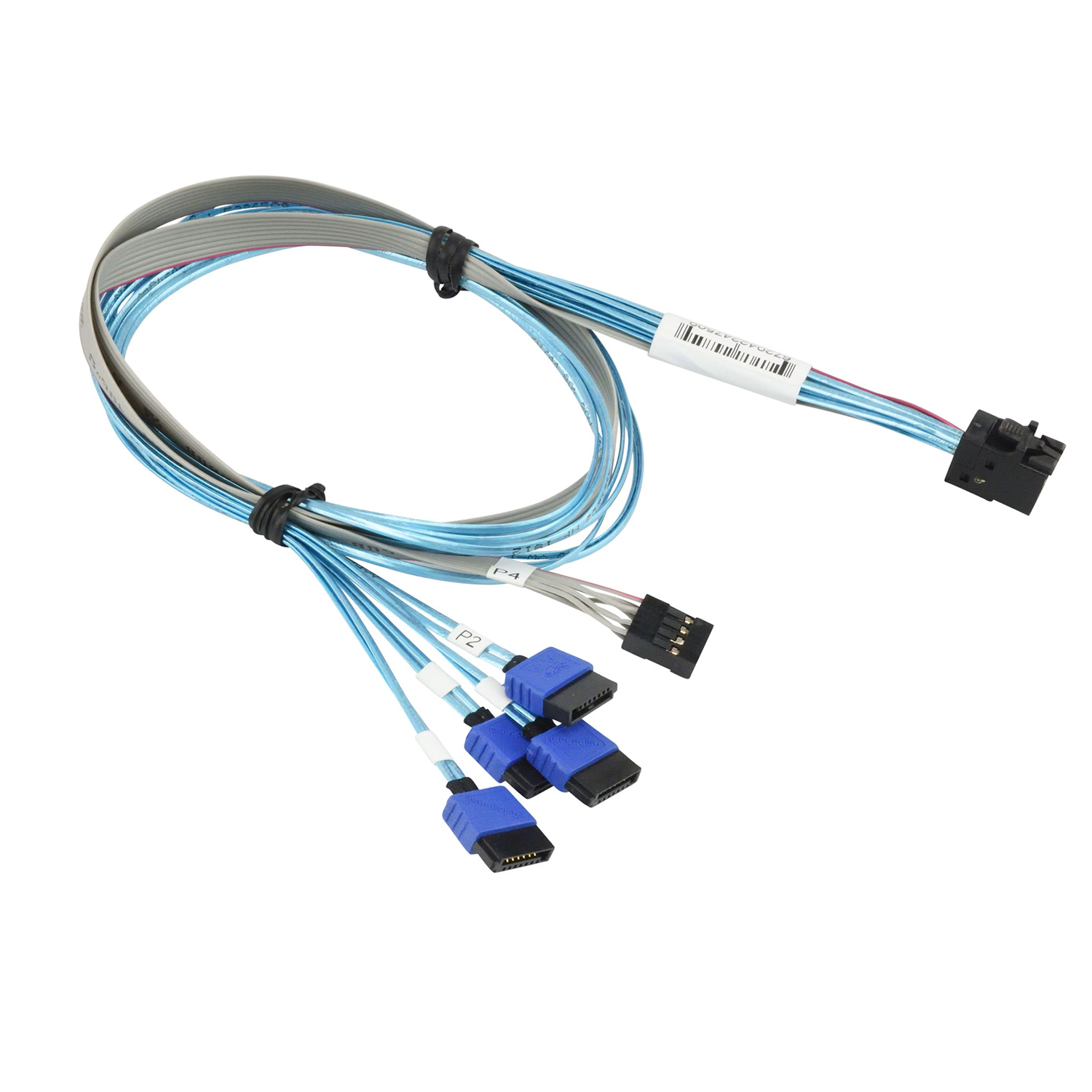 TGC MiniSAS HD to 4 SATA 60/60/60/60cm with Sideband Cable (CBL-SAST-0948)