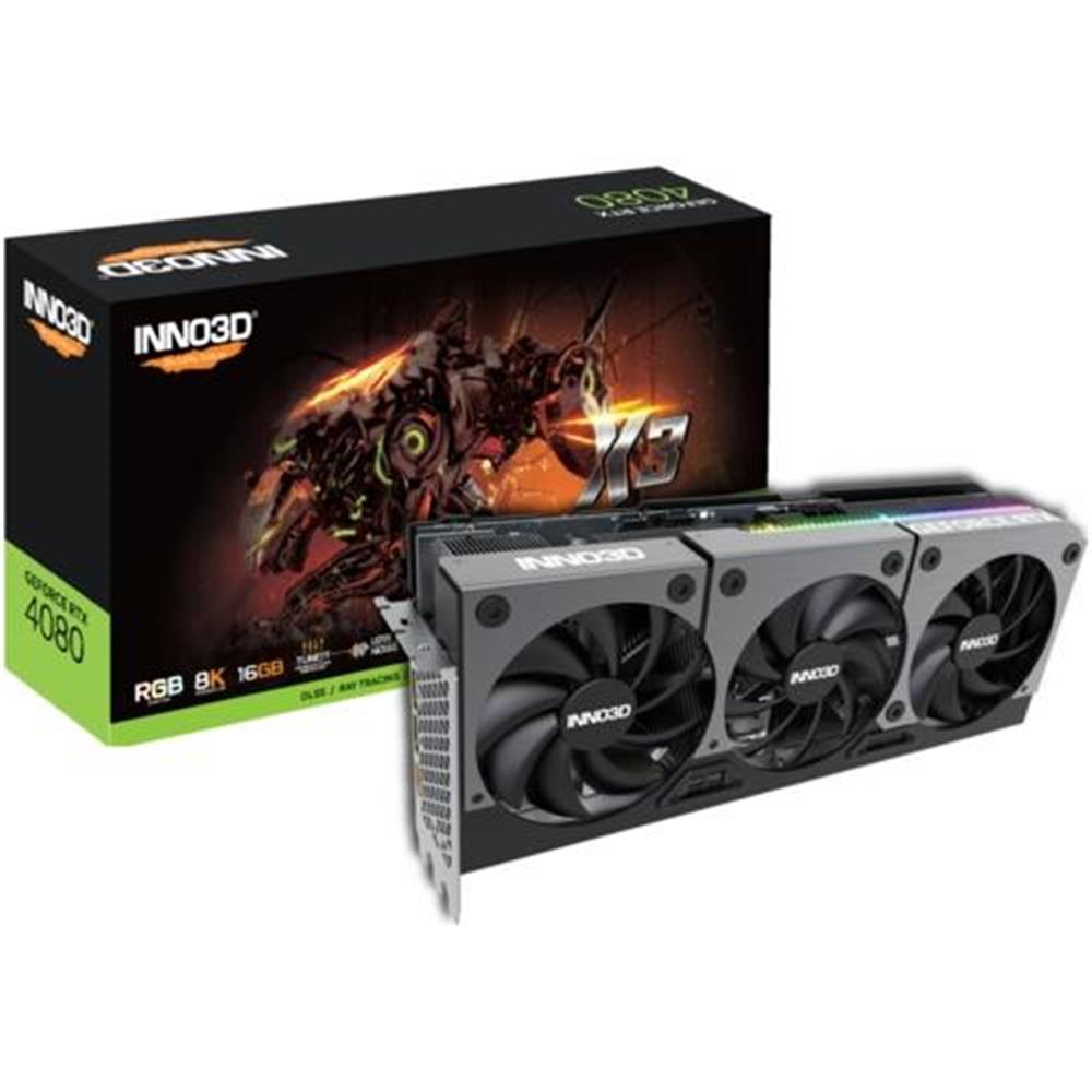 Inno3D RTX4080 x3 16GB 256Bit GDDR6X 3x DP 1.4a, HDMI 2.1 N40803-166X-187049N Ekran Kartı 
