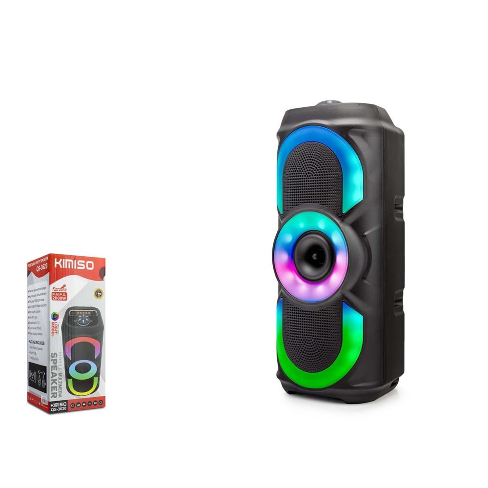 Kımıso QS3630 Bluetooth Speaker RGB (BT, USB, FM, MIC girişi, TWS, düğmeli,)