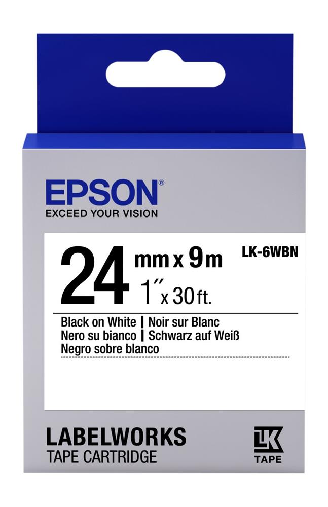 Epson LK-6WBN Standart Beyaz Üzeri Siyah 24mm 9Metre Etiket