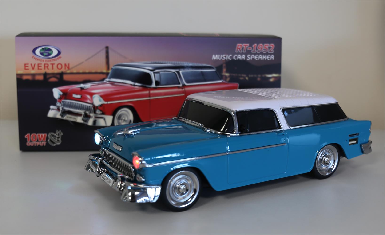 EVERTON RT-1952 Turkuaz Arabalı  Bluetooth Fm-Usb-Tf-Aux Şarjlı Nostaljik Radyo