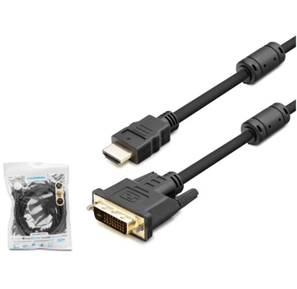 HADRON HDX7752 DVI (M) TO HDMI (M) KABLO 24+1 PVC 1.8M SİYAH 1.8M