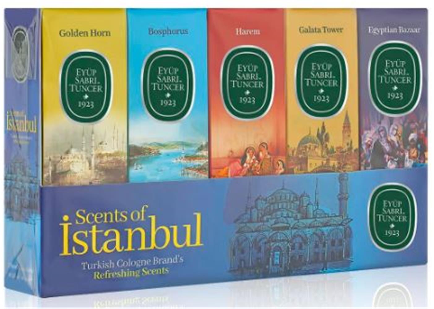 Eyüp Sabri Tuncer 16ml Silindir Cam Şişe Kolonya 5li Set Scents of İstanbul