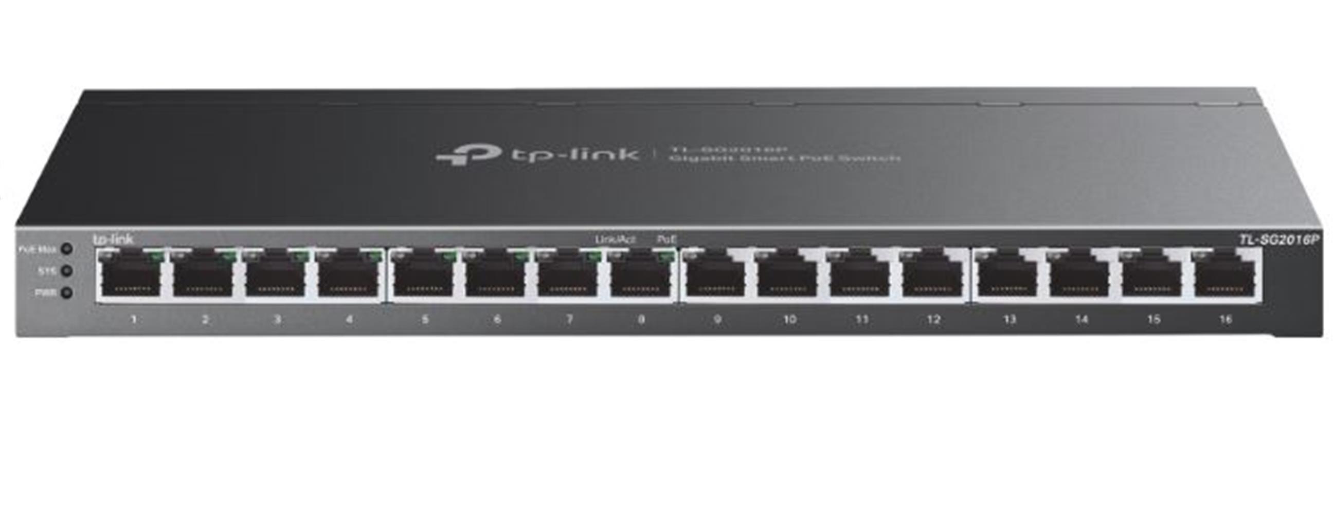 Omada Tp-Link SG2016P 8 Port Poe+ 10-100-1000 Mbps 8 Port 10-100-1000 Mbps L3 Yönetilebilir Switch