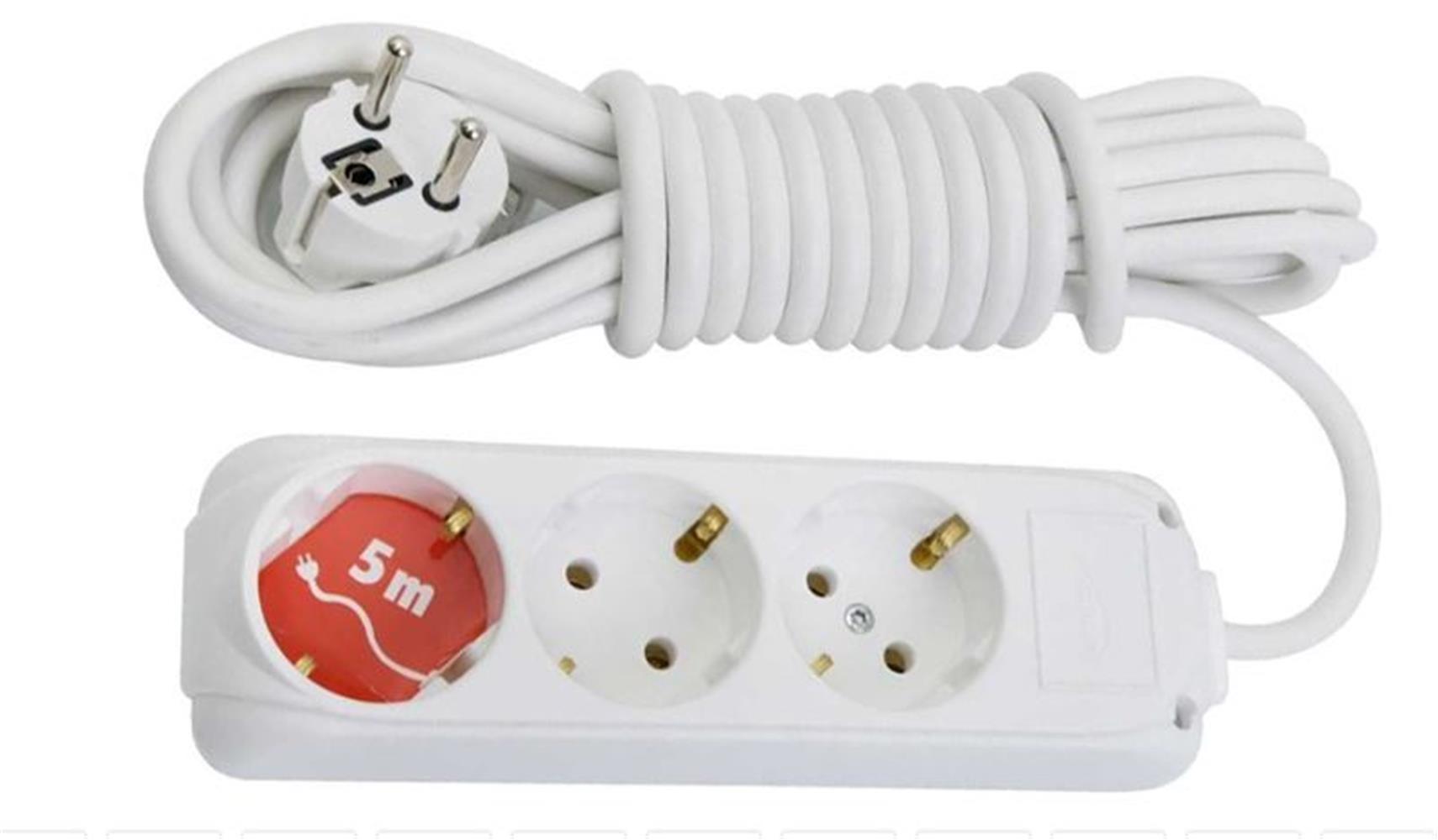 Almera 3lü 5mt Topraklı Topraklı Priz 