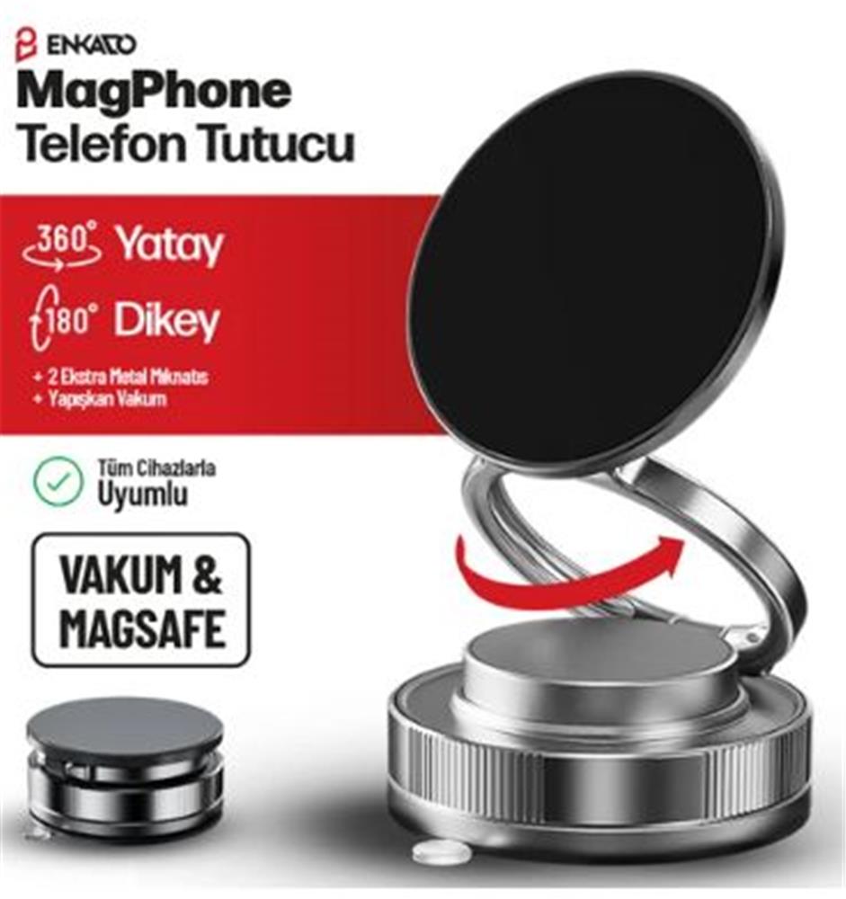 ENKADO EKD-TH20 Vakumlu Çok Fonksiyonlu Telefon Tutucu 