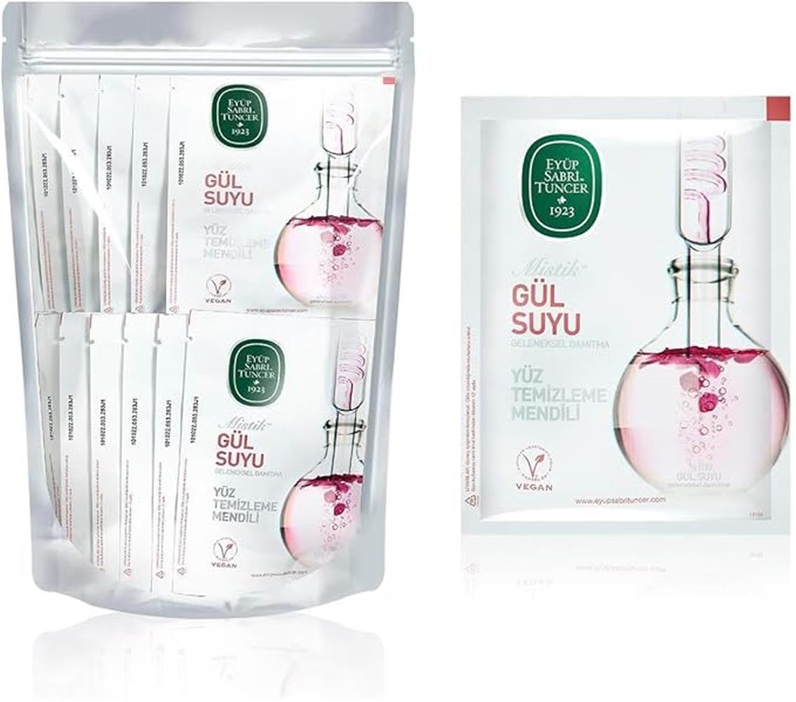Mistik Gül Suyu Yüz Temizleme Mendili 75li Küçük Boy Doy pack Poşet 