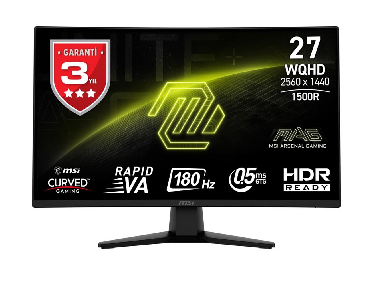 Msi 27" Mag 274CQF 2560X1440(WQHD) Curve 1500R Rapıd Va 180HZ 0.5ms Adaptıve-Sync Gamıng Monitör