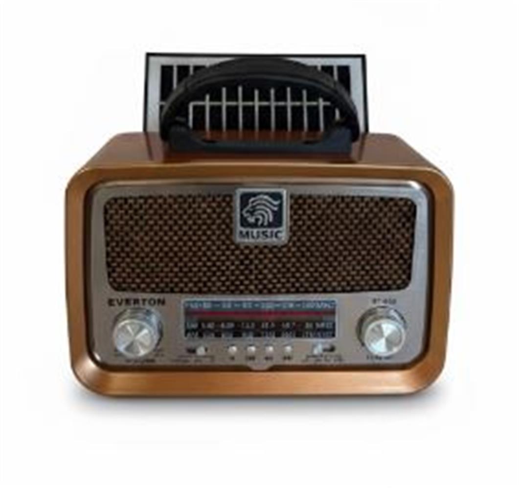 Everton RT-653  Solarlı,Şarjlı Nostaljik Radyo (Bluetooth-USB-SD-FM ) 