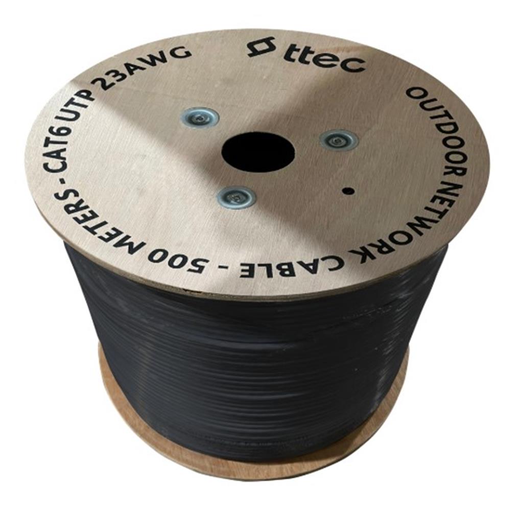 Ttec KBL-CAT6-23CCA-OUT500S Dış Mekan Siyah 500 metre Kablo 