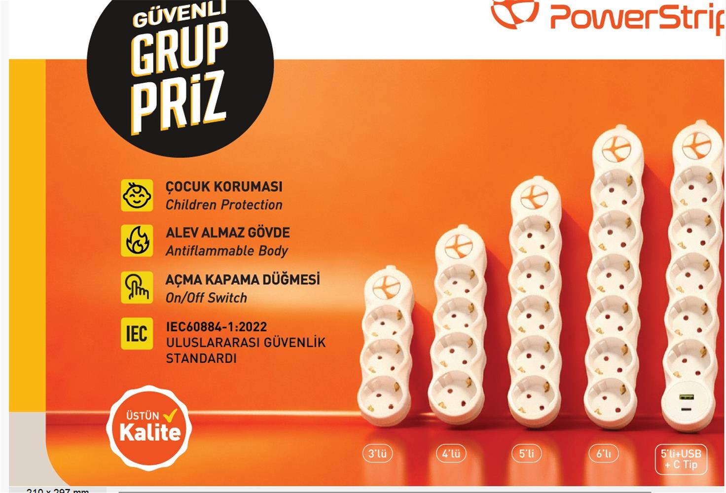 Mutlusan Rı-Tech 4lü 2mt Ups  Grup Priz  (001 175 430002 02 00)