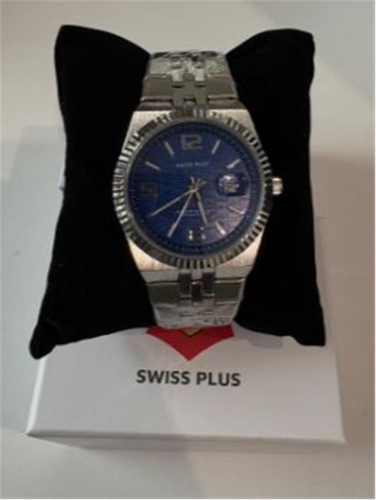 Swiss Plus Man Watch Premium Seri Model-1 ST3442AGS Blue-Silver