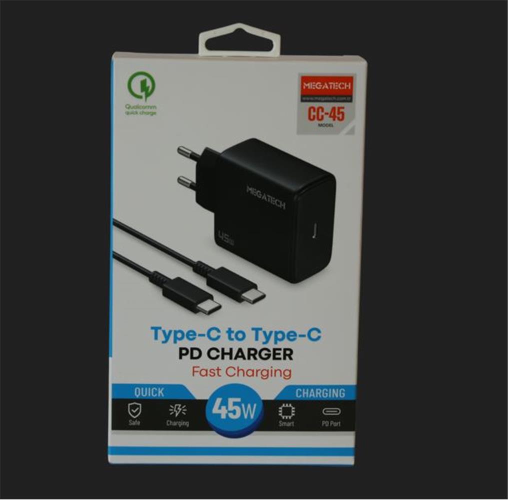 Megatech (CC45) 45W Type-C To Type-C Şarj Aleti 