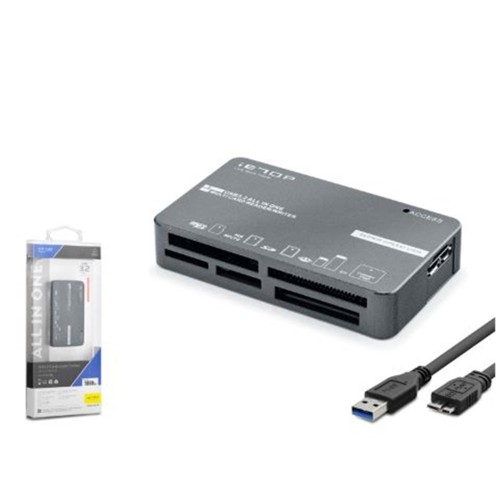 iETOP C308 USB 3.2 Gen1 All in One Kart Okuyucu CF SD MicroSD MS XD 5 Gbps Siyah