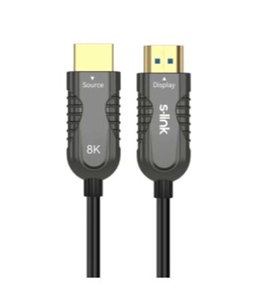 S-link SL-HM8K060 HDMI TO HDMI 60m v2.1 8K60 HZ 4K 120HZ Fiber Kablo
