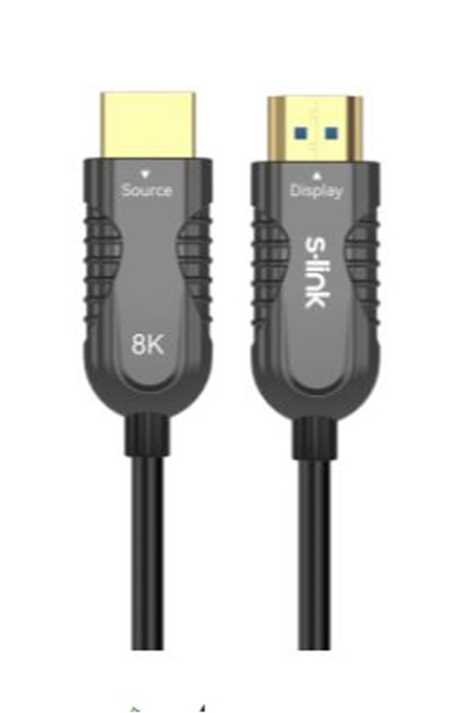S-link SL-HM8K070 HDMI TO HDMI 70m v2.1 8K60 HZ 4K 120HZ Fiber Kablo
