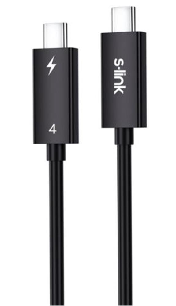 S-link SL-TC401 Thunderbolt 4.0 1m 8k 60Hz PD100W TypeC to TypeC 40Gbps Hızlı Data Kablosu