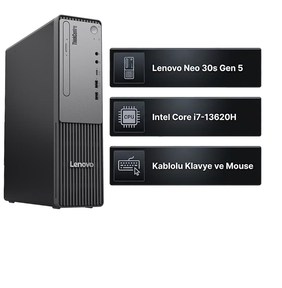 Lenovo ThinkCentre Neo 30s Gen 5 13DJS00L00  Intel Core i7-13620H 16GB 512GB SSD FreeDOS Mini Pc