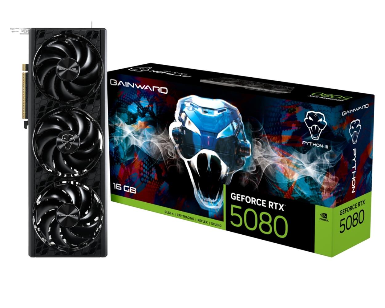 Gainward GeForce RTX5080 Python III 16GB GDDR7 256Bit NE75080019T2-GB2035T Gaming Ekran Kartı