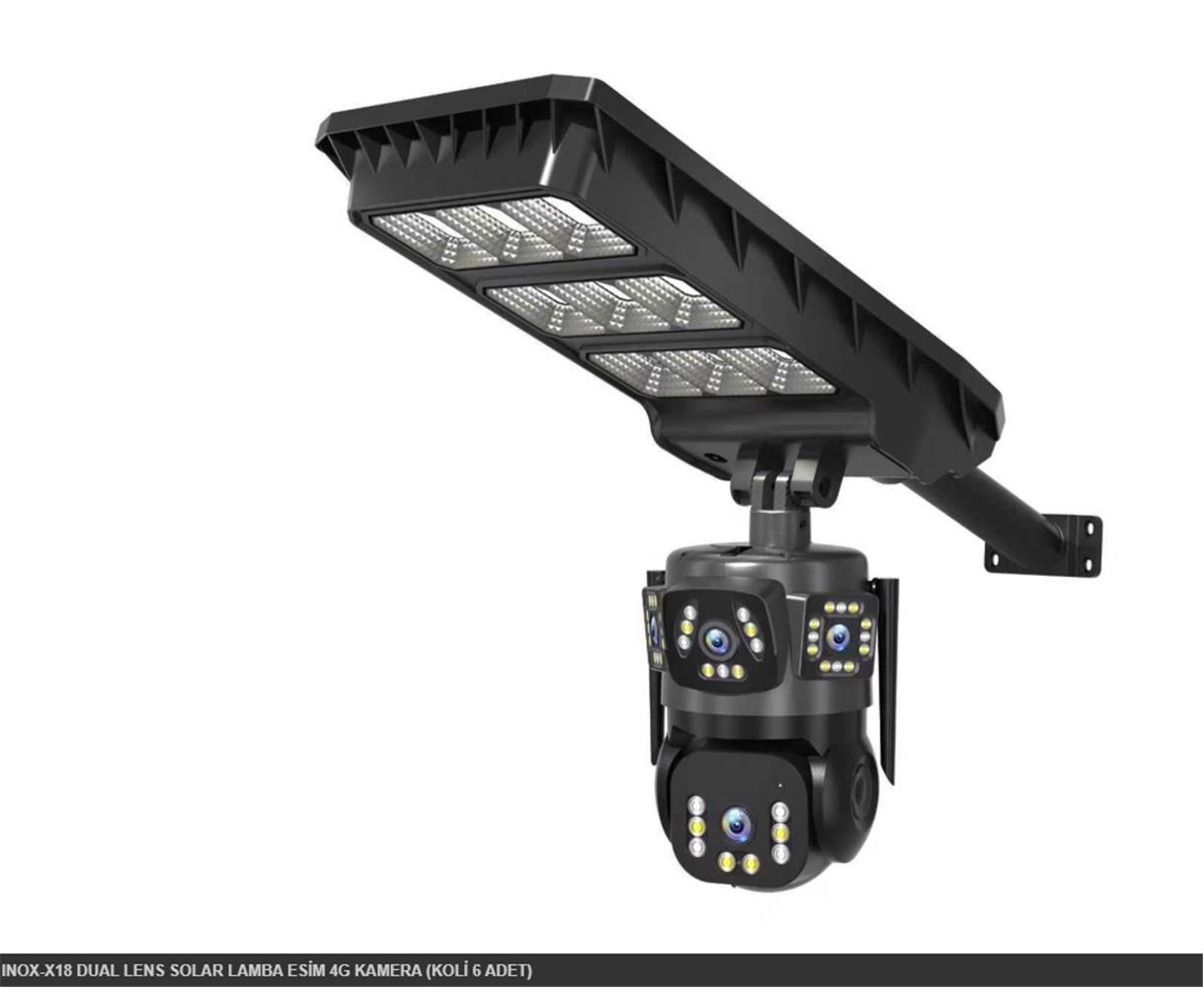 INOX-X18 DUAL LENS SOLAR LAMBA ESİM 4G KAMERA