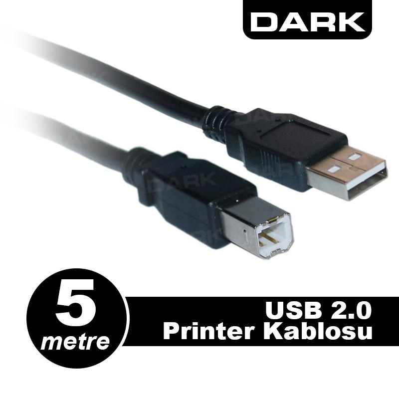 DARK DK-CB-USB2PRNL500 USB 2.0 5M PRINTER VE DATA KABLOSU