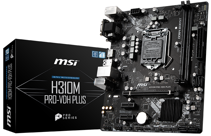 MSI H310M PRO-VDH PLUS 1151P DDR4 SES GLAN HDMI/DVI/VGA USB3.1 MATX