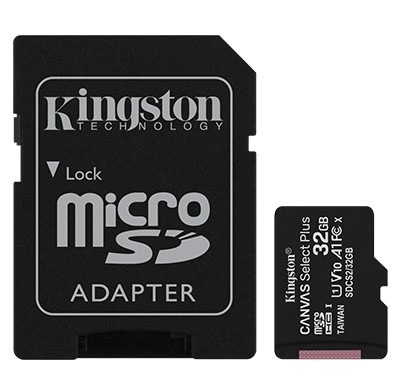 32 GB KINGSTON CANVAS SELECT PLUS MICRO SDHC UHS-1 CLASS 10 100MB/S (SDCS2/32GB)