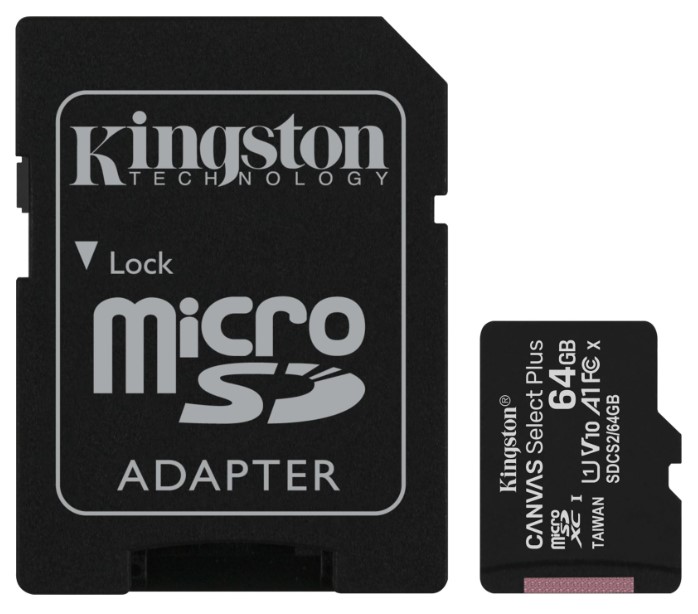 64 GB KINGSTON CANVAS SELECT PLUS MICRO SDHC UHS-1 CLASS 10 100MB/S (SDCS2/64GB)