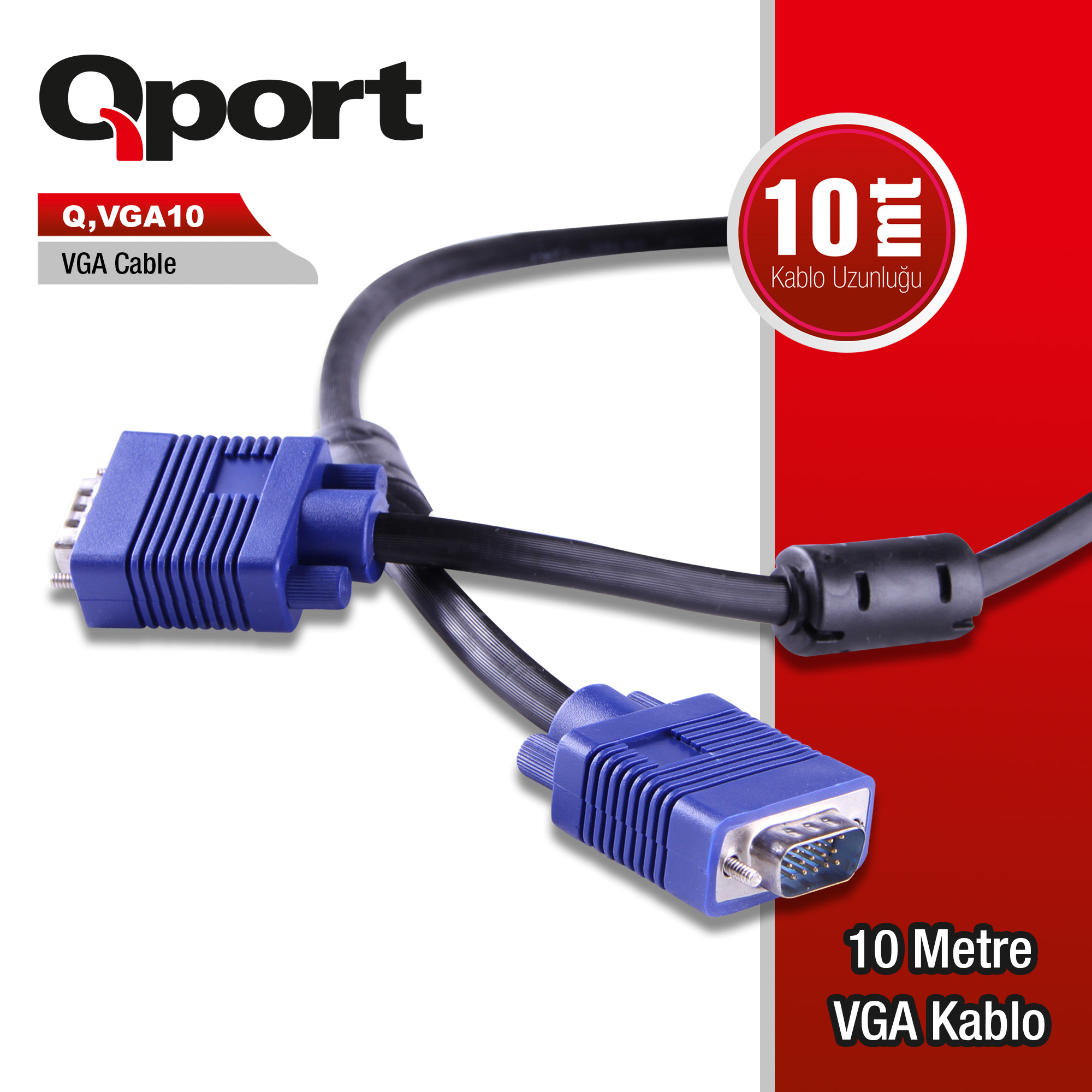 QPORT Q-VGA10 10M 15PIN VGA KABLO