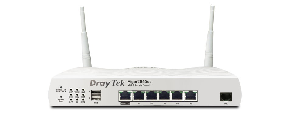 DRAYTEK VIGOR 2865AC 5x10/100/1000 VDSL2/ADSL2+DUAL WAN 5GHz SECURITY FIREWALL