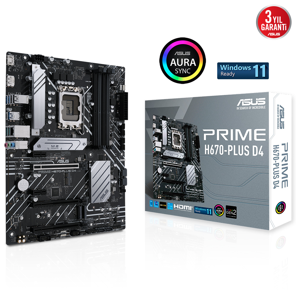 ASUS PRIME H670-PLUS D4 1700P DDR4 SES GLAN DP/HDMI SATA3 USB3.2 ATX