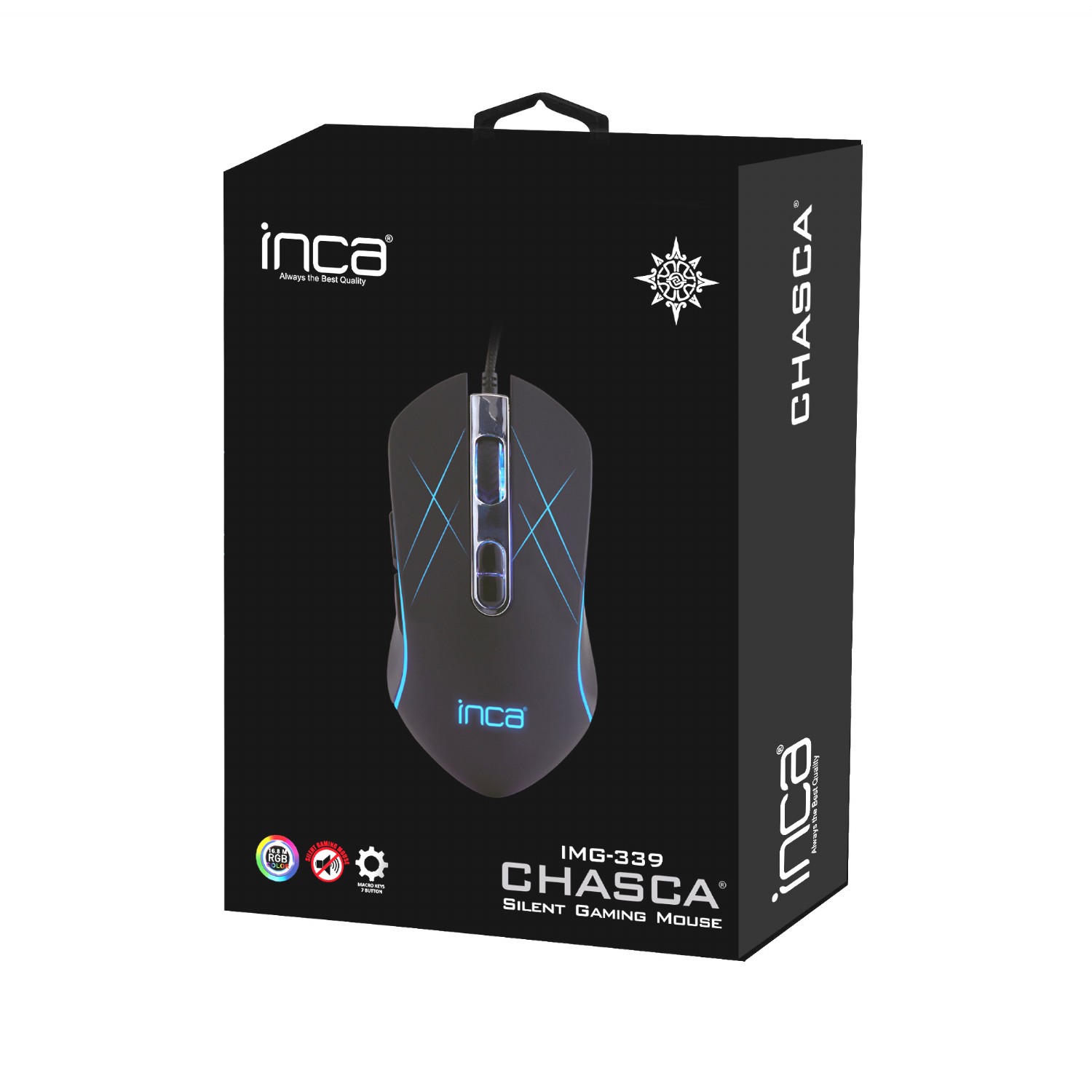 INCA IMG-039T CHASCA USB KABLOLU GAMING RGB MOUSE SIYAH