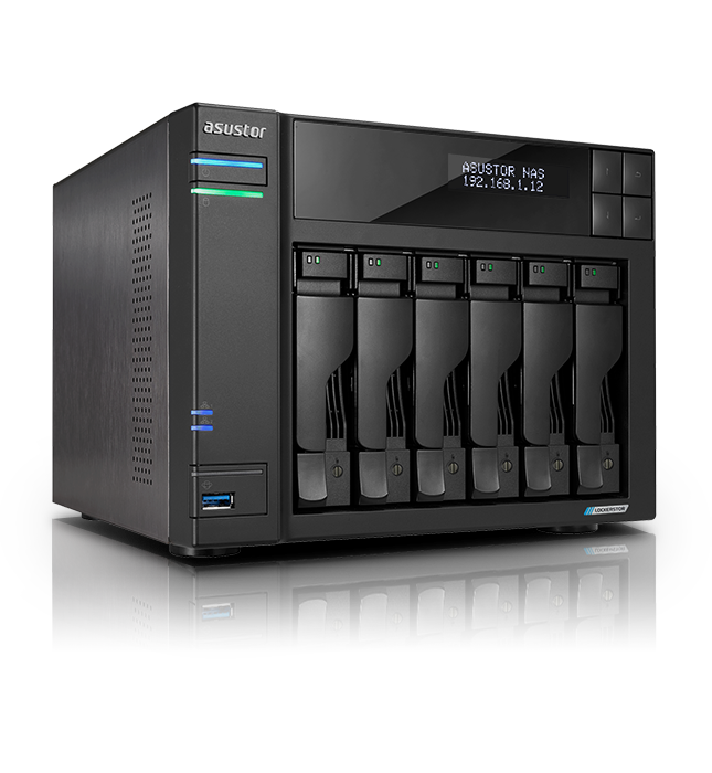 ASUSTOR AS6706T 6 SLOT TOWER NAS CELERON 2GHz QUAD 8GB DDR4 2x2.5GBE