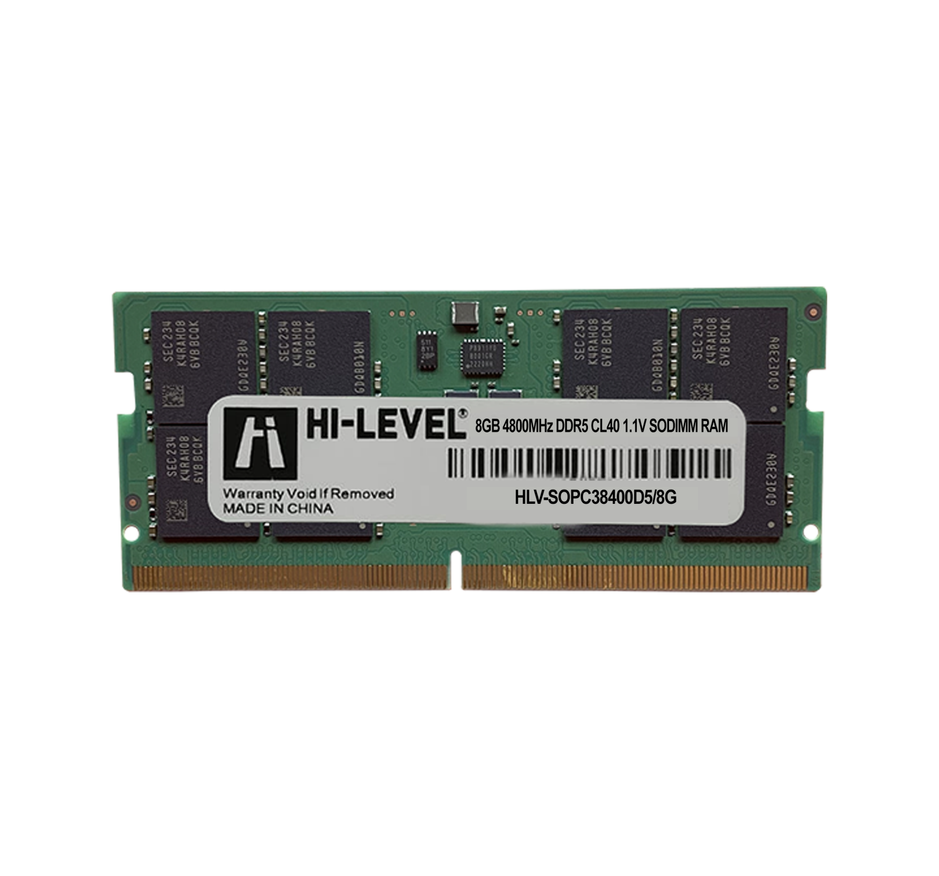 8 GB DDR5 4800MHz HI-LEVEL CL40 1.1V SODIMM (HLV-SOPC38400D5/8G)