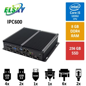 Elsky IPC600 Intel Core i5 1335U 8GB 256GB SSD Endüstriyel Mini Pc