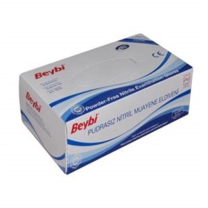 Beybi Pudrasız Nitril Mavi (S) small Beden Muayene Eldiven 100lü Paket