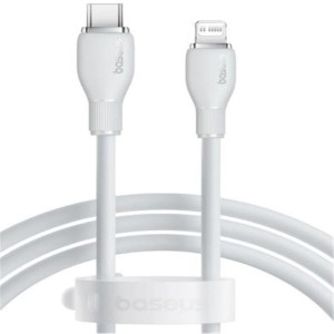 Baseus P10355701221-00 Pudding Hızlı Şarj Özellikli Type-C to Lightning 20W Kablo 1.2 M Beyaz