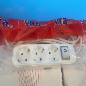 Vira 3lü 2mt Anahtarlı Topraklı Priz 
