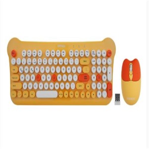 Everest KM-6244 BUNNY Renkli Tuşlu Sarı 2.4 ghz + BT Kablosuz Q Multimedia Klavye + Mouse Set