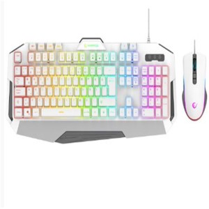 Rampage KM-34 GLARE Beyaz Usb RGB Aydınlatmalı Q 12800 DPI Mouse Gaming Oyuncu Klavye Set