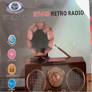 Everton Rt-748  Bluetooth Fm-Usb-Tf-Aux  Şarjlı Nostaljik Radyo
